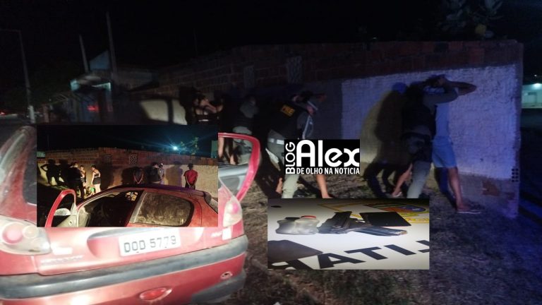 Policia militar apreende arma de fogo no Frutilândia em Assú. Três pessoas foram detidas