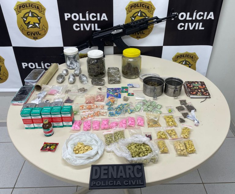 Casal é preso com drogas e arma de airsoft em Ponta Negra