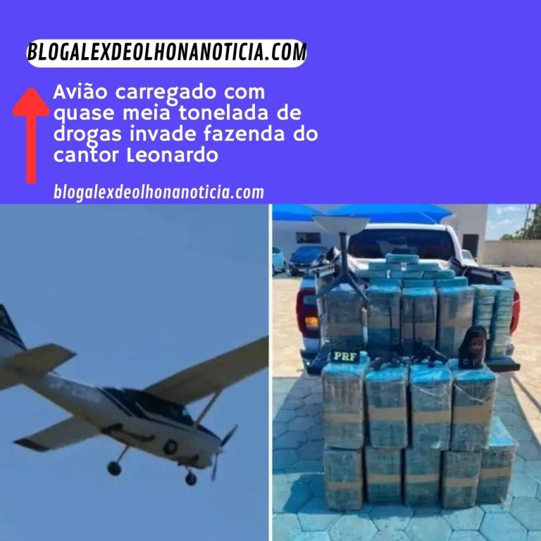 Avião carregado com quase meia tonelada de drogas invade fazenda do cantor Leonardo
