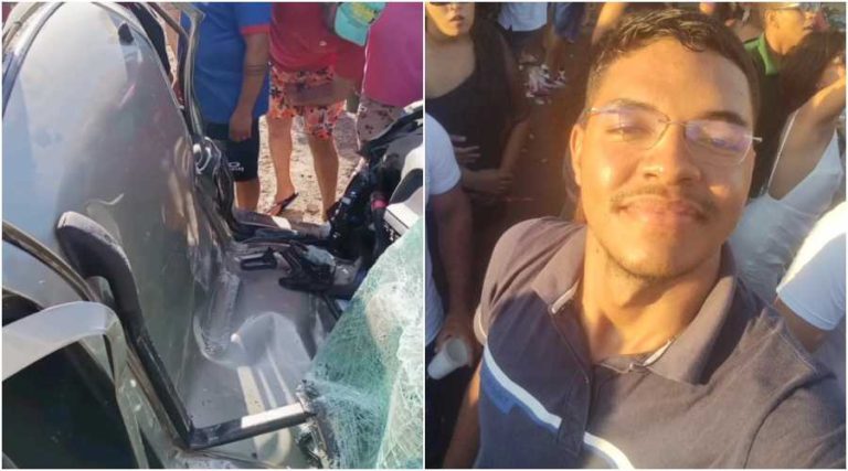 Vídeo: Carro parte ao meio e funcionário de supermercado de Caicó morre no acidente