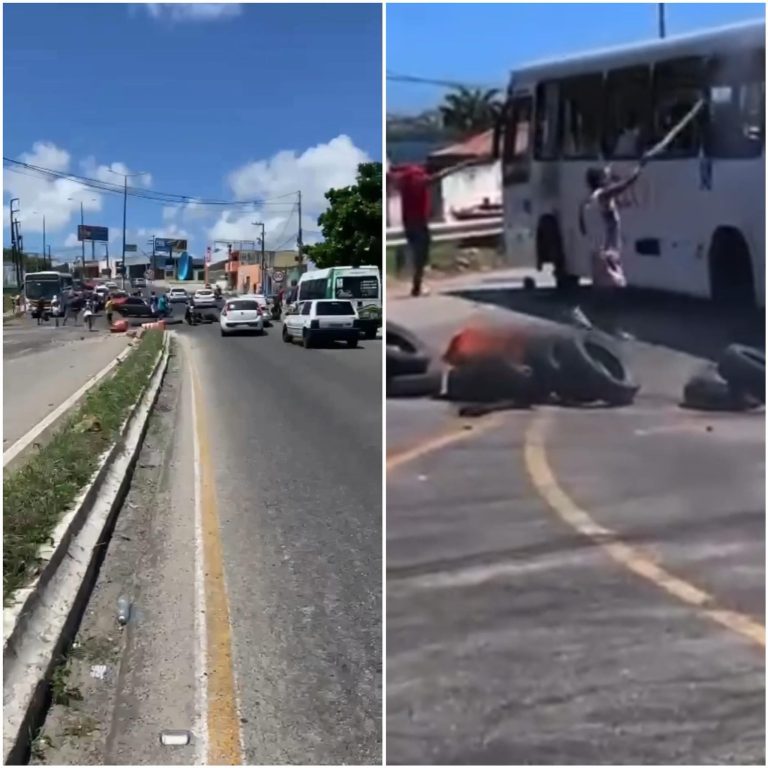 Protesto termina com ônibus incendiado e Ponte fechada em Natal