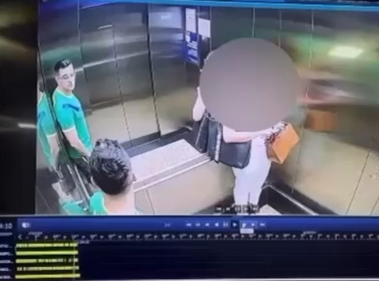 Homem passa mão nas partes íntimas de mulher dentro de elevador em Fortaleza