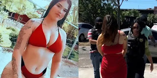 Blogueira do PCC tira selfie ao lado de corpo esquartejado.