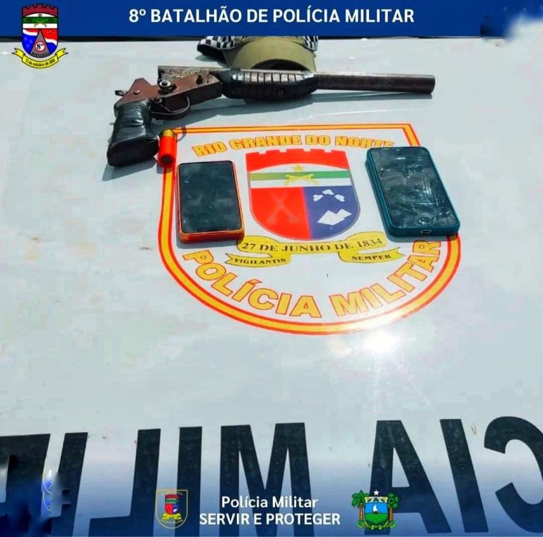 8ºBPM apreende arma de fogo e recupera material roubado em Monte Alegre/RN