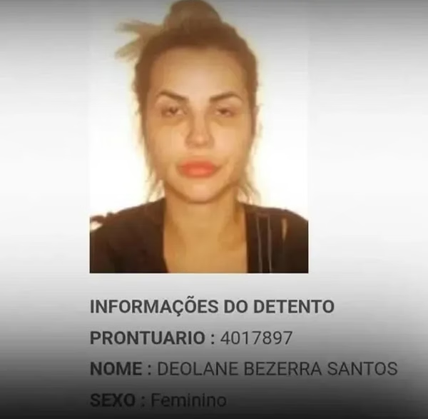 Deolane Bezerra é fotografada para registro na Penitenciária Feminina Bom Pastor