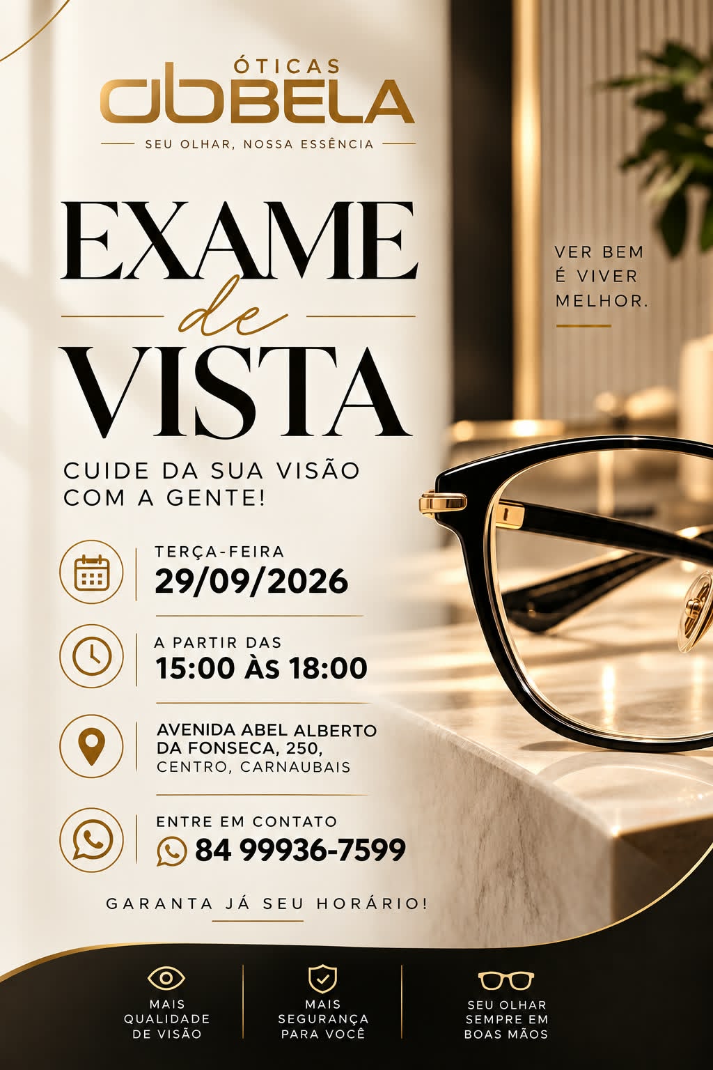 👓 EXAME DE VISTA EM CARNAUBAIS!